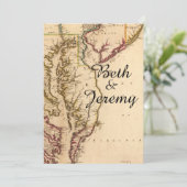 Rustikale Vintage Chesapeake Bay Hochzeit Einladun Einladung (Stehend Vorderseite)