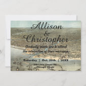 Rustikale Vintage Chicago Map Einladung zur Hochze (Rückseite)