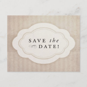 Rustikale Vintage-Cream-Save-the-Date-Karten Save The Date