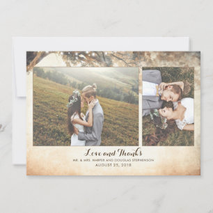 Rustikale Vintage Eichenbaumzweige Hochzeiten von  Dankeskarte