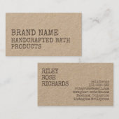 Rustikale, Vintage einfache, hausgemachte Kraft Visitenkarte (Vorne/Hinten)