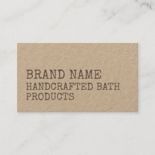 Rustikale, Vintage einfache, hausgemachte Kraft Visitenkarte