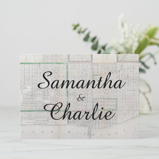 Rustikale Vintage Einladung (Stehend Vorderseite)