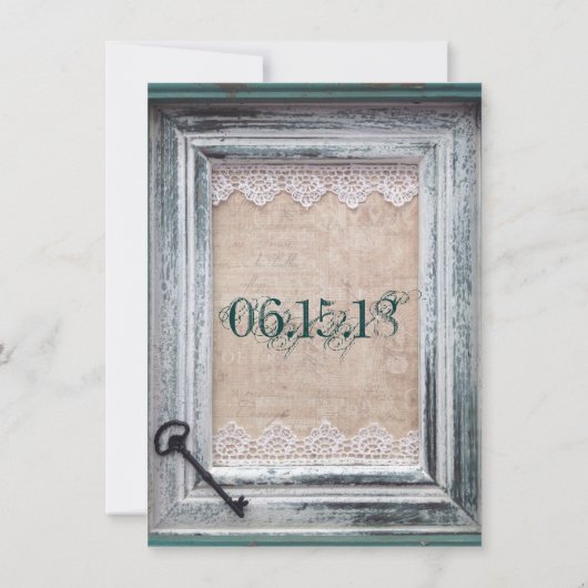 Rustikale Vintage Einladung (Rückseite)