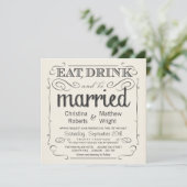 Rustikale Vintage Einladung zur Hochzeit (Stehend Vorderseite)