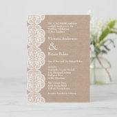 Rustikale Vintage Einladung zur Hochzeit (Stehend Vorderseite)