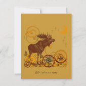 Rustikale Vintage Elchweihnacht Einladung (Rückseite)