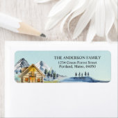 Rustikale Vintage Foggy Mountain Cabin Rücksendead (Insitu)