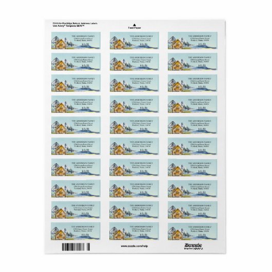 Rustikale Vintage Foggy Mountain Cabin Rücksendead (Vorne)