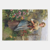 Rustikale Vintage Frau Französischer Bauernhof Dec Geschenkpapier Set (Vorderseite 2)