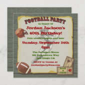 Rustikale Vintage Fußball-Party Einladungen (Vorne/Hinten)