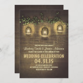 rustikale Vintage Gartenleuchten Holzheirat lädt e Einladung (Vorne/Hinten)