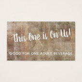 Rustikale Vintage Getränke-Tickets aus Holz (Vorderseite)