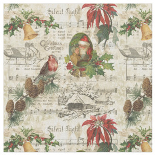 Rustikale Vintage goldenblütige Weihnachtsfeier Ep Stoff