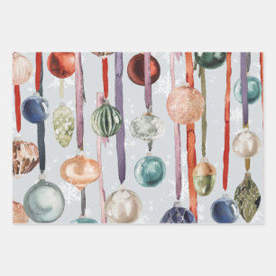 Rustikale Vintage-Hängeglas-Ornamente an Bändern Geschenkpapier Set