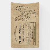 Rustikale Vintage Hennenfarm Marketing "Frische Ei Banner (Vertikal)
