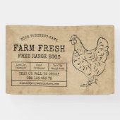 Rustikale Vintage Hennenfarm Marketing "Frische Ei Banner (Horizontal)