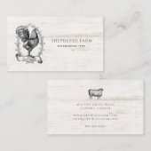 Rustikale, Vintage Hennenholzfarm Visitenkarte (Vorne/Hinten)