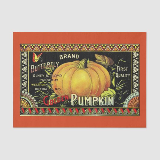 Rustikale Vintage Herbstpumpendekor Seidenpapier (Vorderseite)