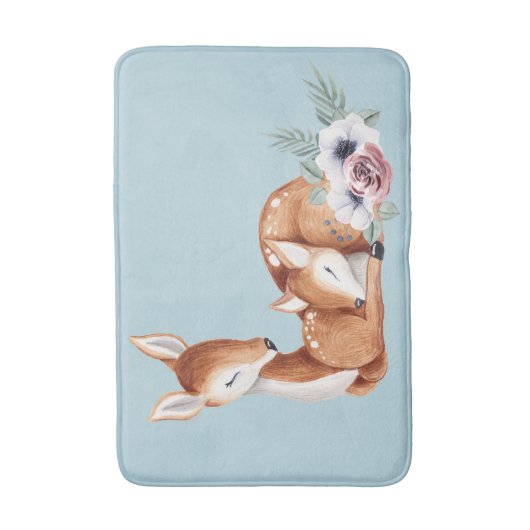 Rustikale Vintage Hirschblüte Badematte (Vorderseite Vertikal)