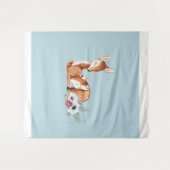 Rustikale Vintage Hirschblüte Wandteppich (Vorderseite (Horizontal))