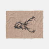 Rustikale Vintage-Hirschgeweihe Fleecedecke (Vorderseite (Horizontal))
