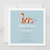 Rustikale Vintage Hirschwaldblütendusche Einladung (Vorderseite)