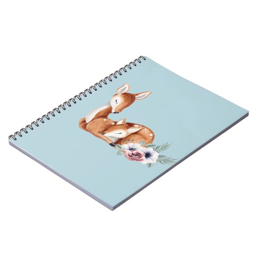 Rustikale Vintage Hirschwaldblütendusche Notizblock (Linke Seite)