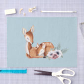 Rustikale Vintage Hirschwaldblütendusche Seidenpapier (Handwerk)