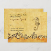 rustikale, Vintage Hochzeit am Seepferd uAwg RSVP Karte (Vorne/Hinten)