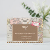 Rustikale Vintage Hochzeit RSVP Card (Stehend Vorderseite)
