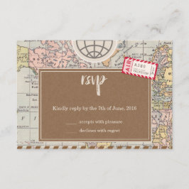 Rustikale Vintage Hochzeit RSVP Card Karte