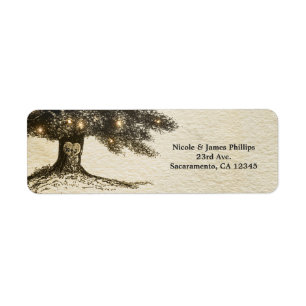 Rustikale Vintage-Hochzeitseinladung mit Baum und 