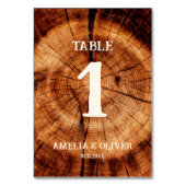 Rustikale Vintage Hochzeitsholz Holzbaum Slice Cus Tischnummer (Rückseite)