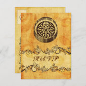 rustikale, Vintage Hochzeitsrsvp Einladungspostkarte (Vorne/Hinten)