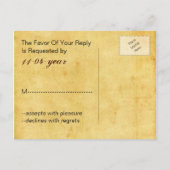 rustikale, Vintage Hochzeitsrsvp Einladungspostkarte (Rückseite)