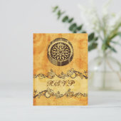 rustikale, Vintage Hochzeitsrsvp Einladungspostkarte (Stehend Vorderseite)