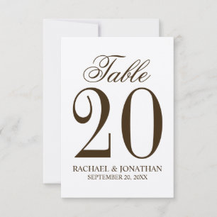 Rustikale Vintage-Hochzeitstisch-Nummer Einladung