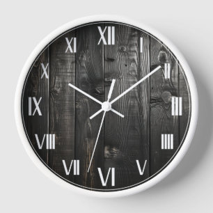 Rustikale Vintage-Holzbauernhaus-Schwarz Uhr