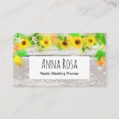 Rustikale Vintage Holzblumen Zitronenfrüchte Visitenkarte (Vorderseite)