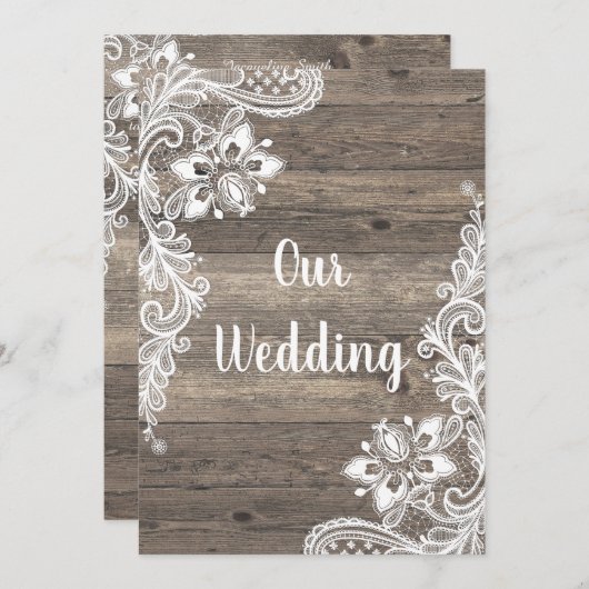 Rustikale Vintage Holzplatte Einladung (Vorne/Hinten)