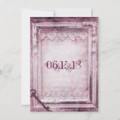 Rustikale Vintage Holzrahmen Lila Hochzeit lädt ei Einladung (Rückseite)