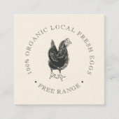 Rustikale, Vintage Hühnereifarm Quadratische Visitenkarte (Vorderseite)