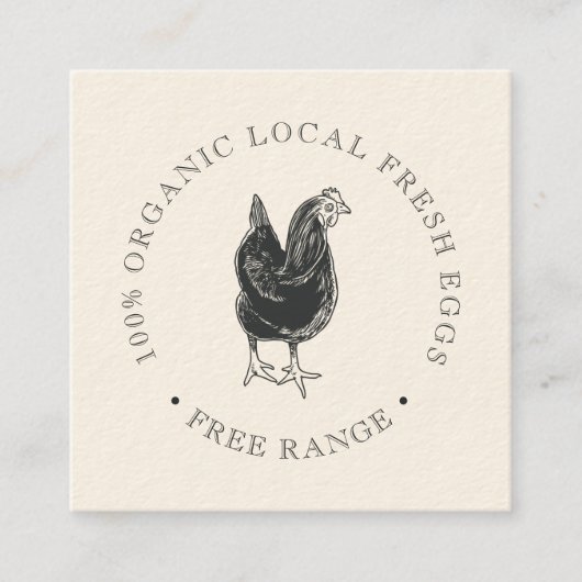 Rustikale, Vintage Hühnereifarm Quadratische Visitenkarte (Vorderseite)