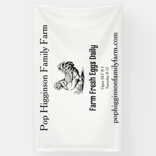 Rustikale Vintage Hühnerfarm Banner (Vertikal)