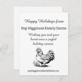 Rustikale Vintage Hühnerfarm Feiertagskarte (Vorne/Hinten)