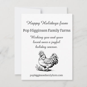Rustikale Vintage Hühnerfarm Feiertagskarte