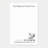 Rustikale Vintage Hühnerfarm Post-it Klebezettel (Vorderseite)