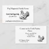 Rustikale Vintage Hühnerfarm Visitenkarte (Vorne/Hinten)