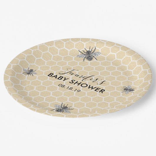 Rustikale Vintage Hummerspülung Pappteller (Schrägansicht)